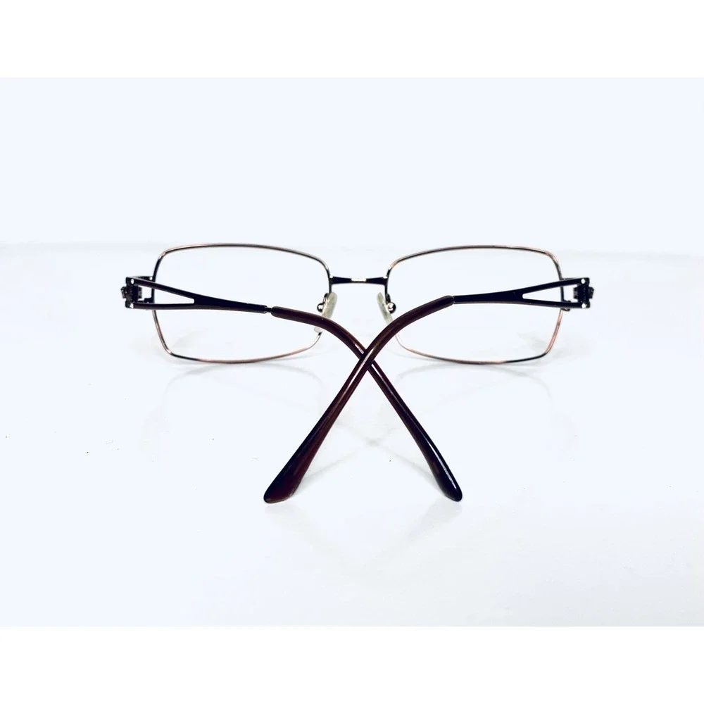 Versace Copper Metal Rectangular Glasses Medusa Temple Italy MOD1114 54 18 130